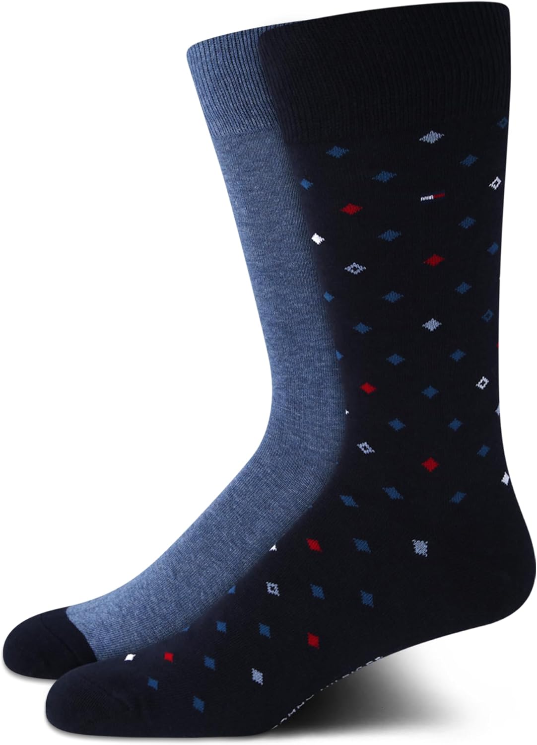 

Мужские носки Tommy Hilfiger под повседневную одежду - 2 пары классических хлопковых носков для мужчин, легкие, комфортные, с укрепленной пяткой, Navy Assorted