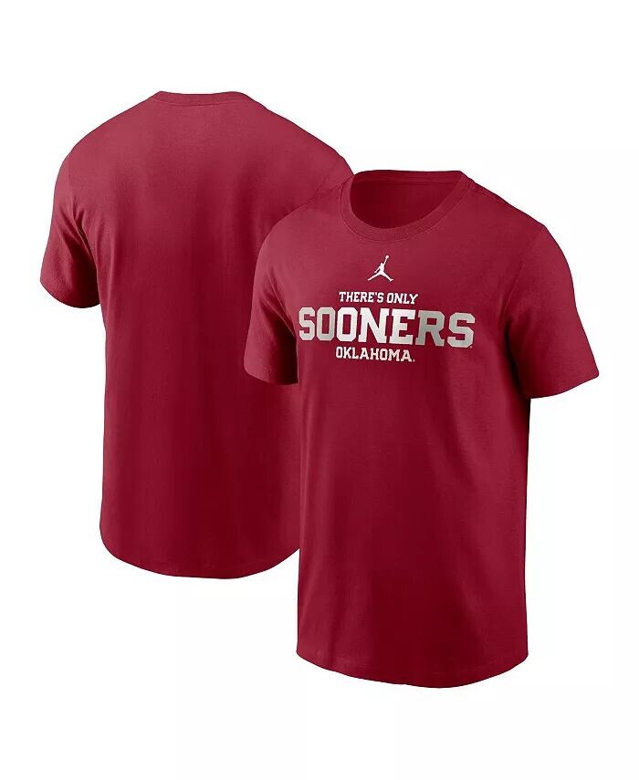 

Мужская темно-красная футболка местного кампуса Oklahoma Sooners Jordan