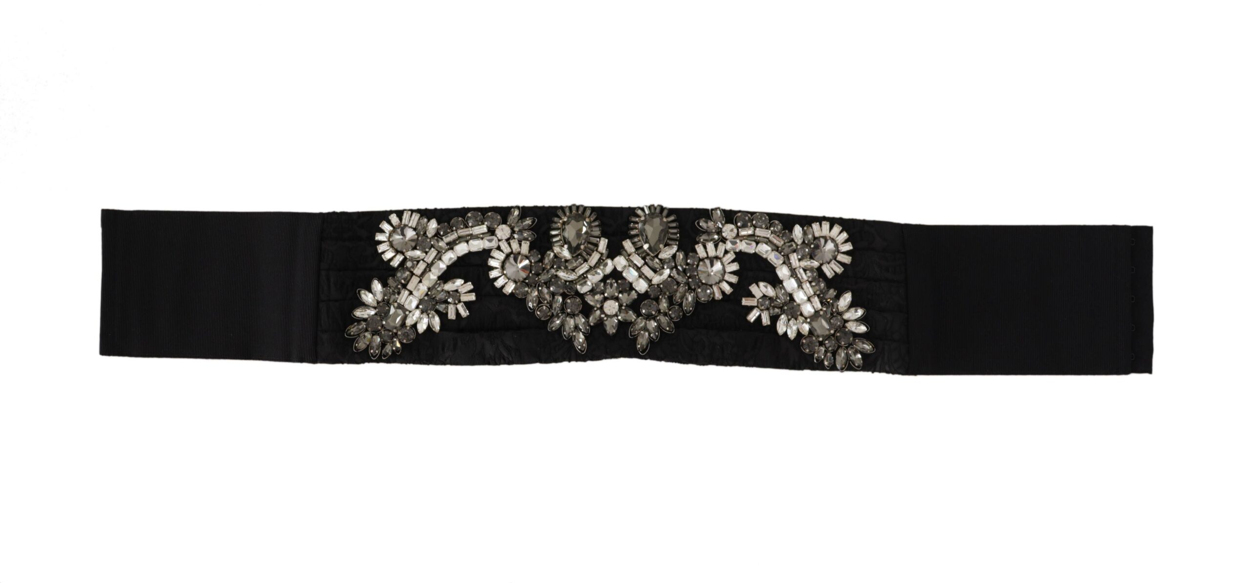 

Элегантный шелковый пояс, украшенный стразами Dolce & Gabbana, черный