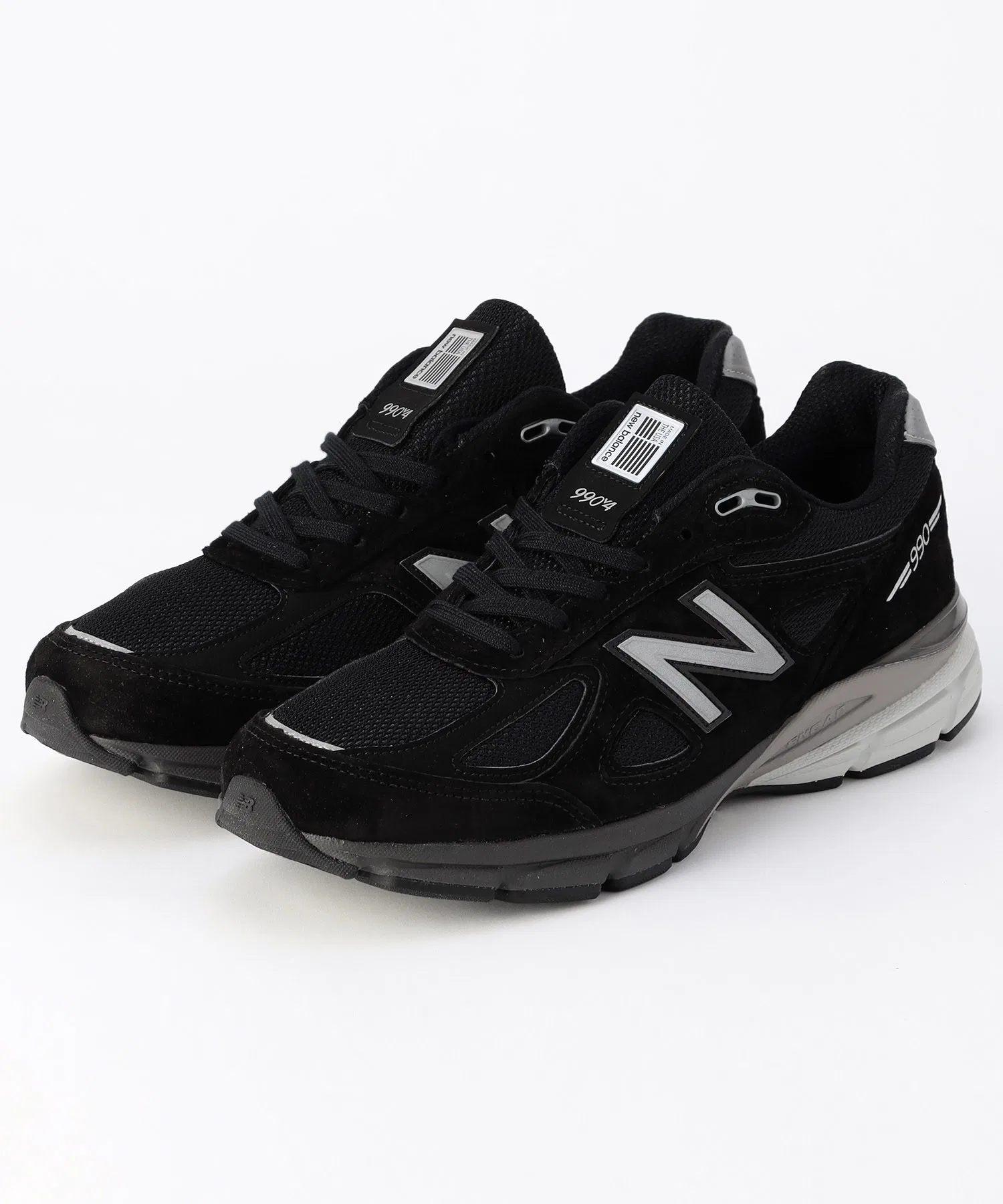 Мужские кроссовки из натуральной кожи New Balance U990BL4 чёрные