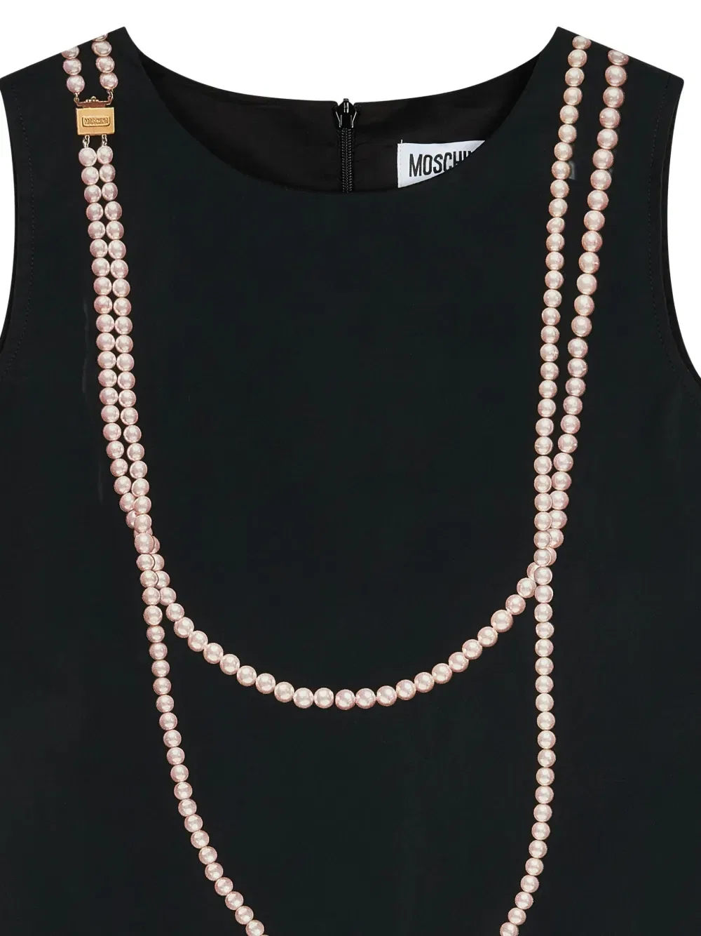 Платье с жемчужным принтом Moschino Kids, черный — фото 3