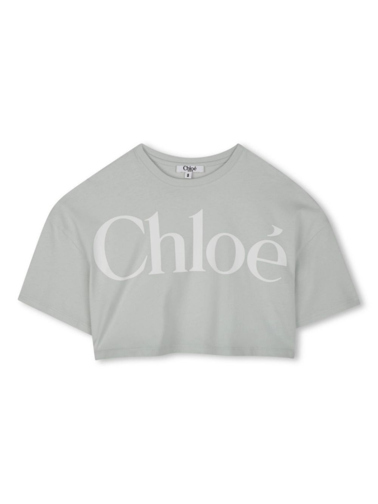 

Chloé Kids укороченная футболка с логотипом, зеленый