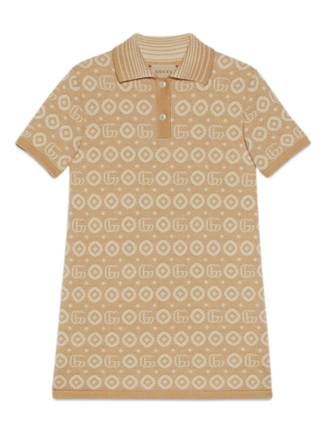 

Gucci Kids жаккардовое платье с логотипом Double G, нейтральный цвет
