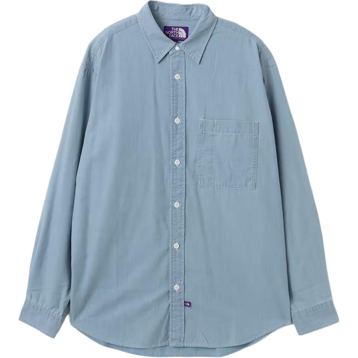

Рубашка из шамбре с обычным воротником, унисекс, коллекция весна-лето 2025 The North Face Purple Label, синий