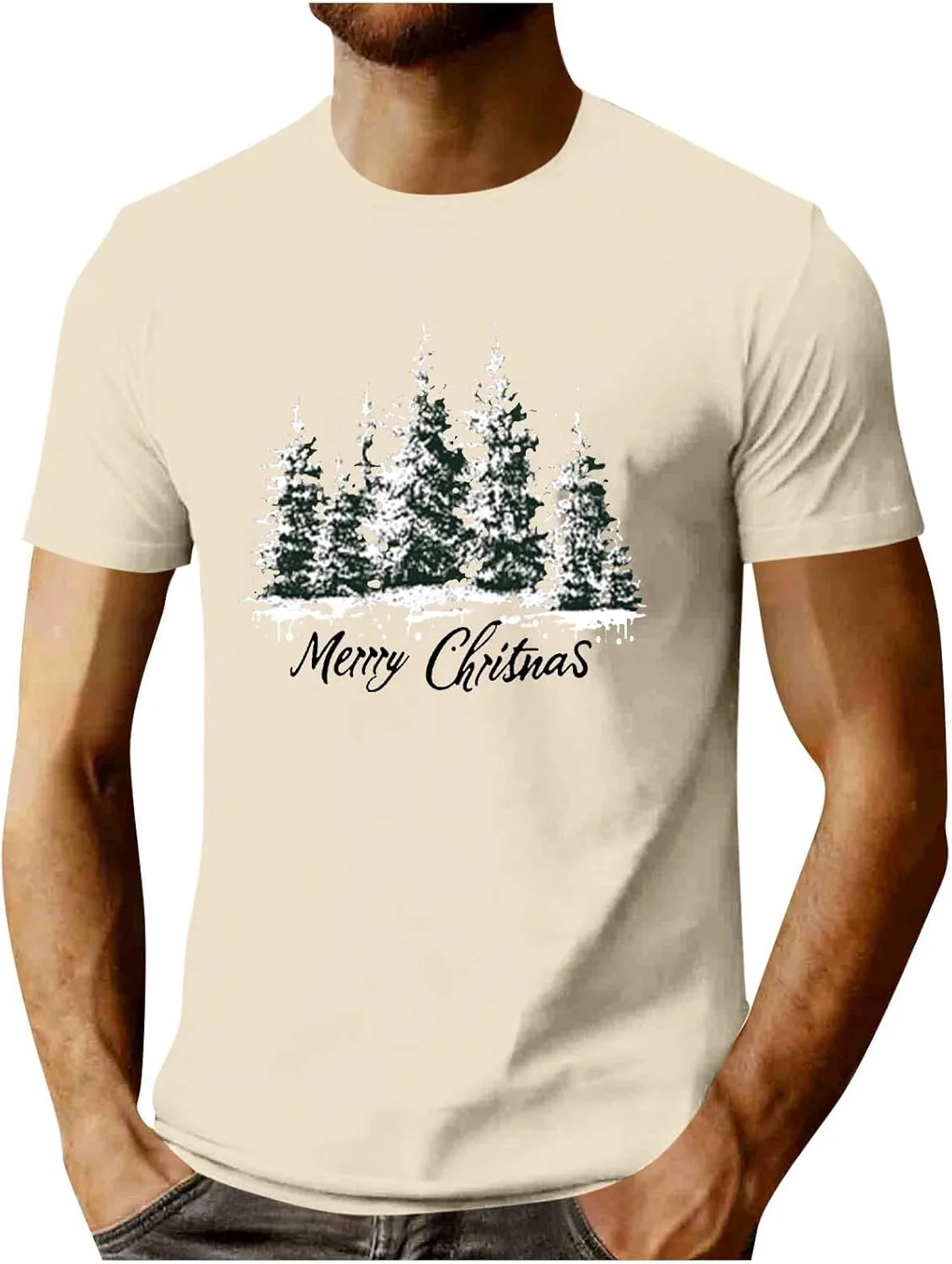 

Футболка мужская Casual с принтом рождественской елки