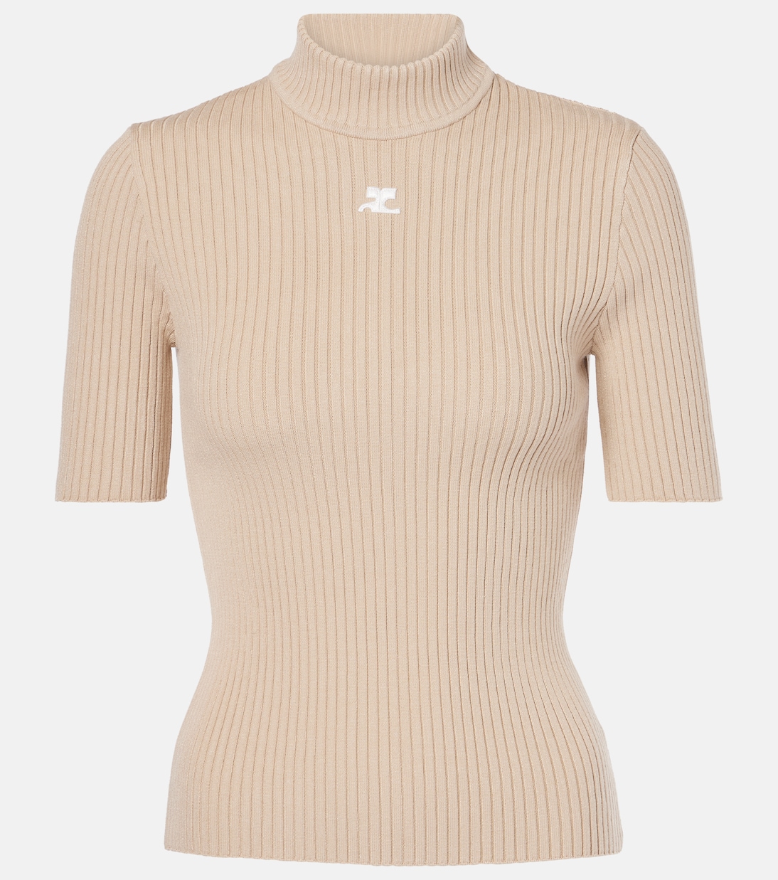 

Топ из ребристой вязки Reedition Courrèges, Cappuccino