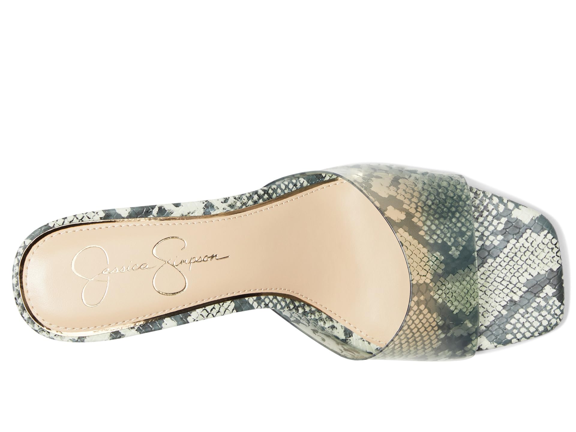 Туфли Jessica Simpson Celisha Lucite High Heel Sandals, Neutral Sienna Snake — фото 2