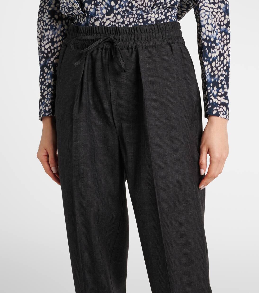Прямые брюки Liska из шерстяной смеси в клетку Isabel Marant, цвет anthracite — фото 4