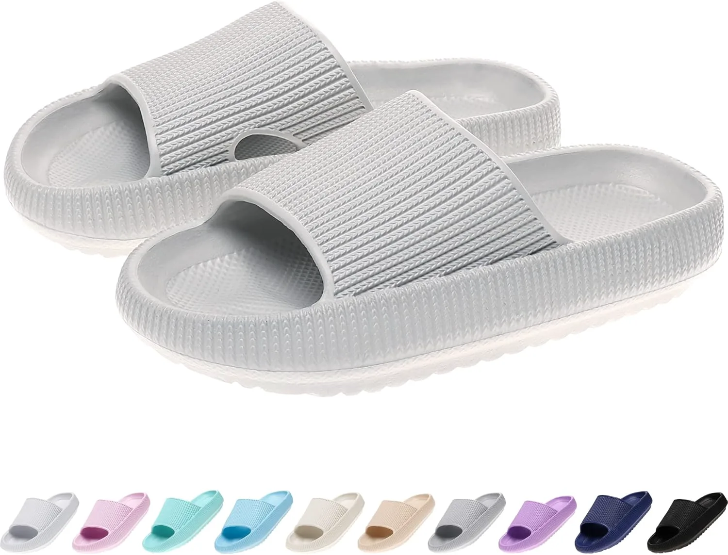 

Детские шлепанцы Rosyclo, облачные, с подушкой, нескользящей подошвой, серые