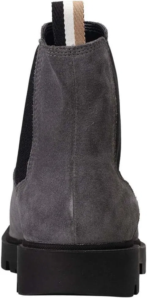 Мужские ботинки BOSS Adley Cheb Chelsea из замши с фирменной полосой, размер, Darkgray — фото 4