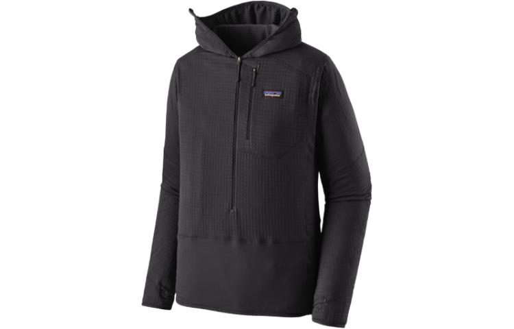 

R1 1/2 Zip флисовая толстовка с капюшоном мужская Patagonia, черный