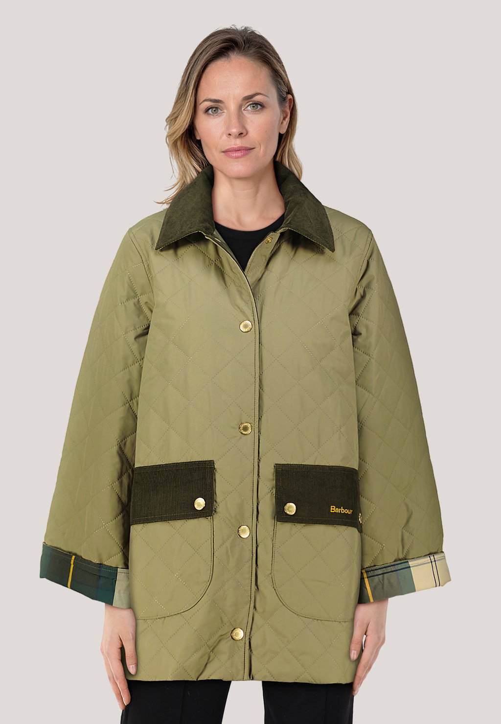 

Зимнее пальто CORINNE QUILT Barbour, хаки