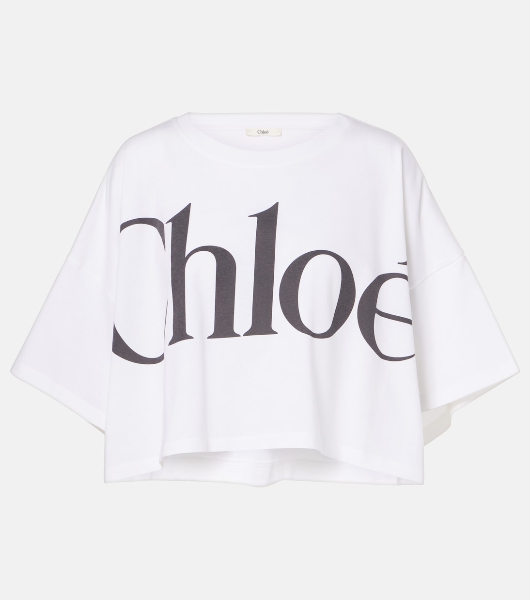 

Футболка из хлопкового джерси с логотипом Chloé, белый