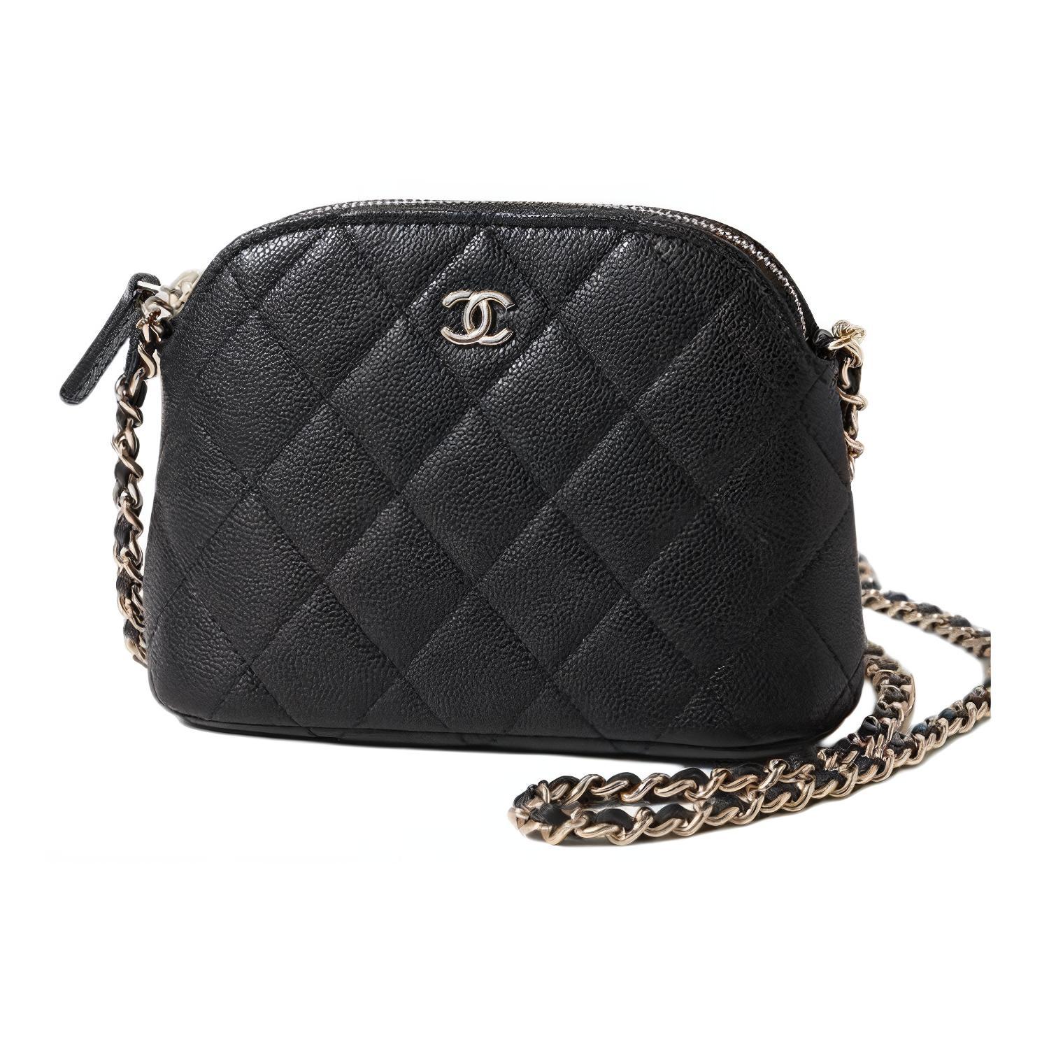 

CHANEL Женский клатч через плечо из телячьей кожи, черный