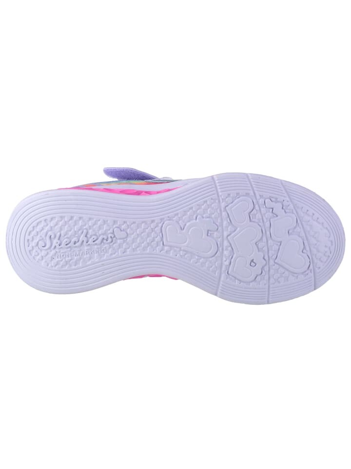Кроссовки на шнуровке Skechers Flutter Heart Lights-Groovy Swirl, розовый — фото 4