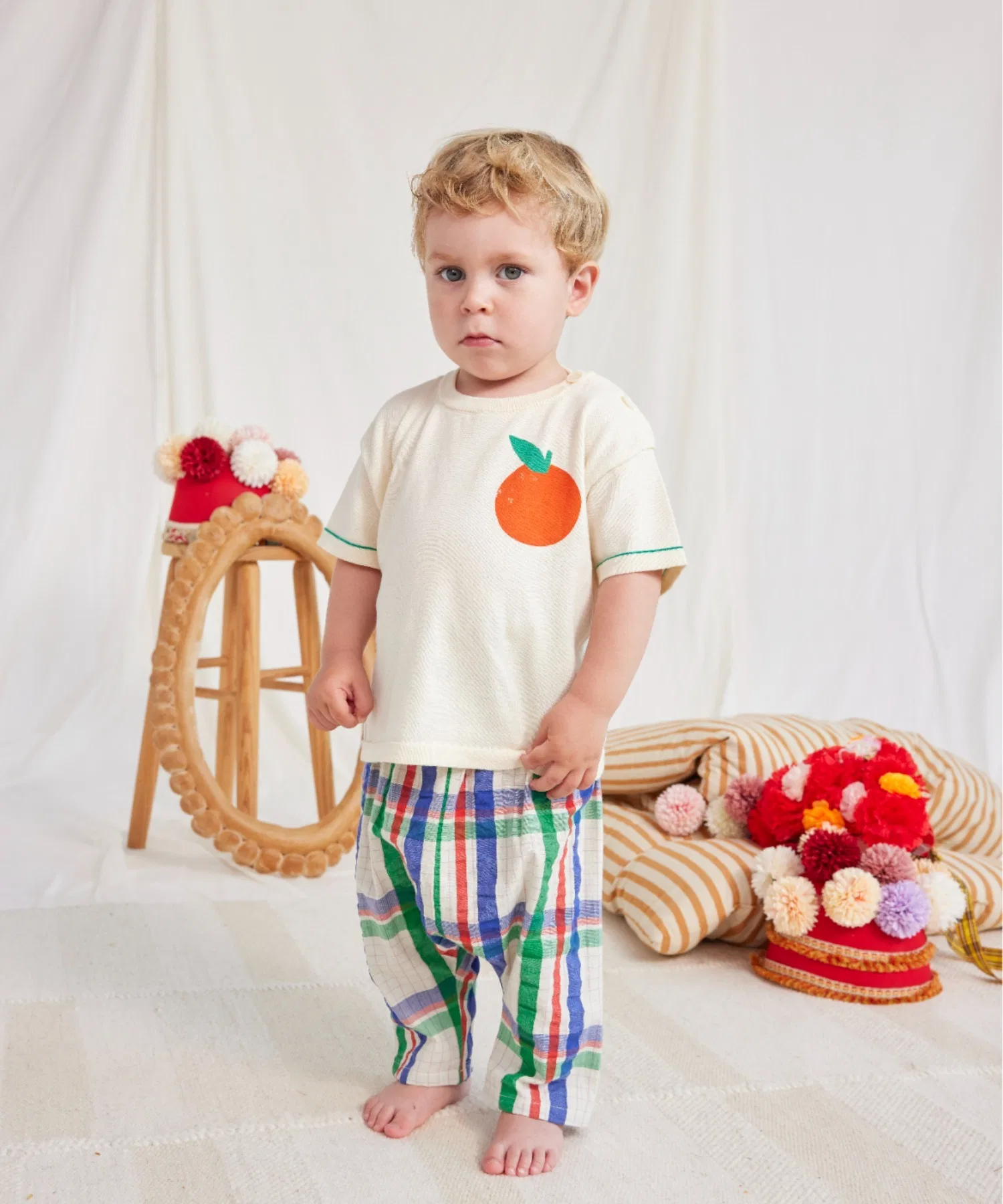 Детская футболка BOBO CHOSES из хлопка с короткими рукавами белого цвета