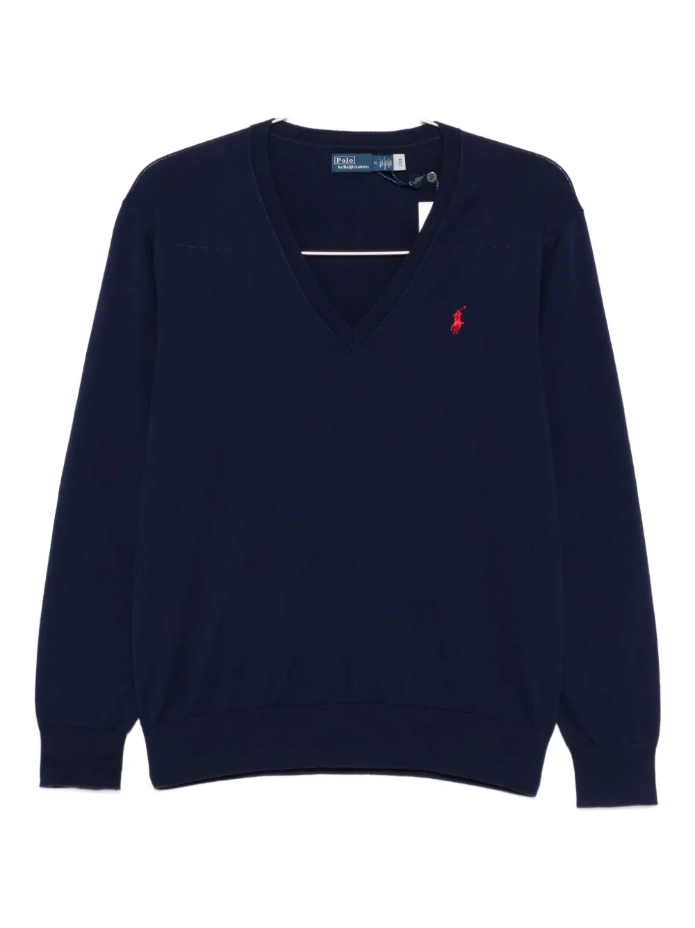 

Вышитый свитер с V-образным вырезом POLO RALPH LAUREN, синий