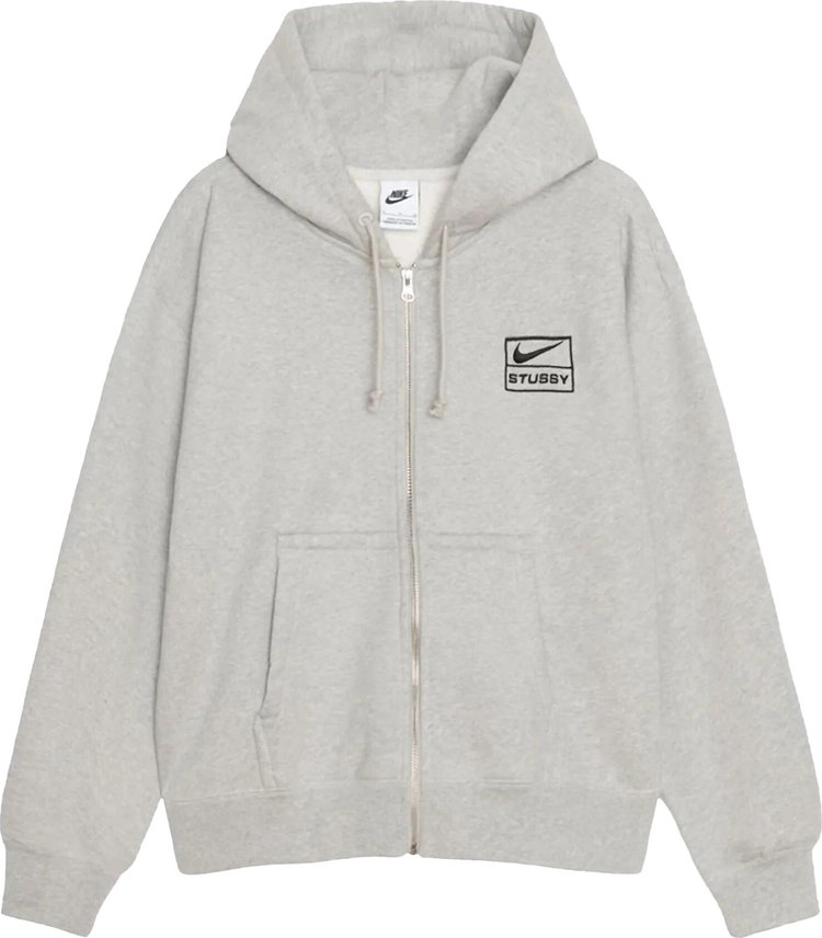 

Худи Stussy x Nike Fleece Zip Up (Asia Sizing) 'Grey', серый