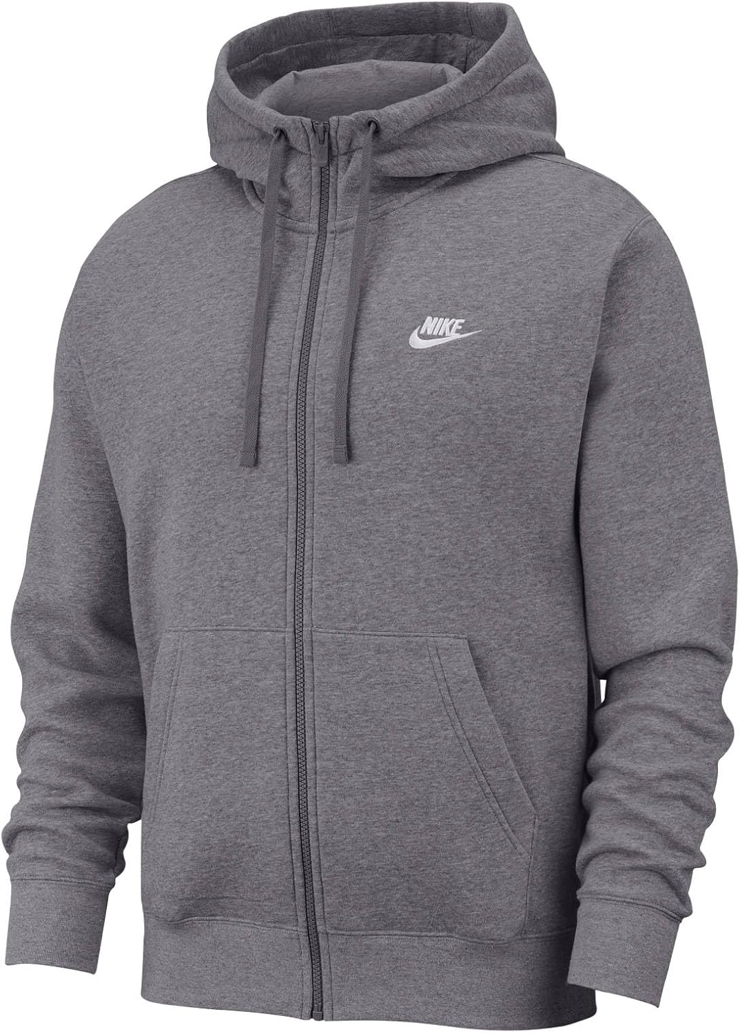 

Толстовка с капюшоном Nike Men's Sportswear Club из флиса с застежкой-молнией, Charcoal Heather/Anthracite/White, Белый, Толстовка с капюшоном Nike Men's Sportswear Club из флиса с застежкой-молнией, Charcoal Heather/Anthracite/White