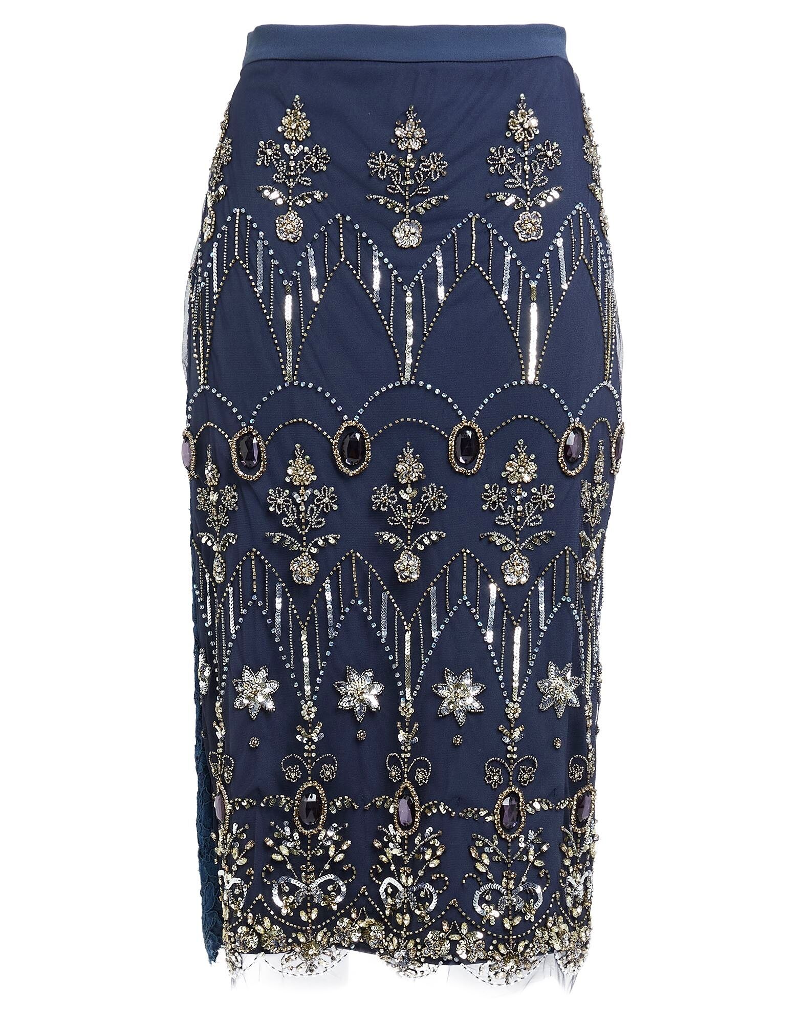 

Юбка миди Elisabetta Franchi, темно-синий