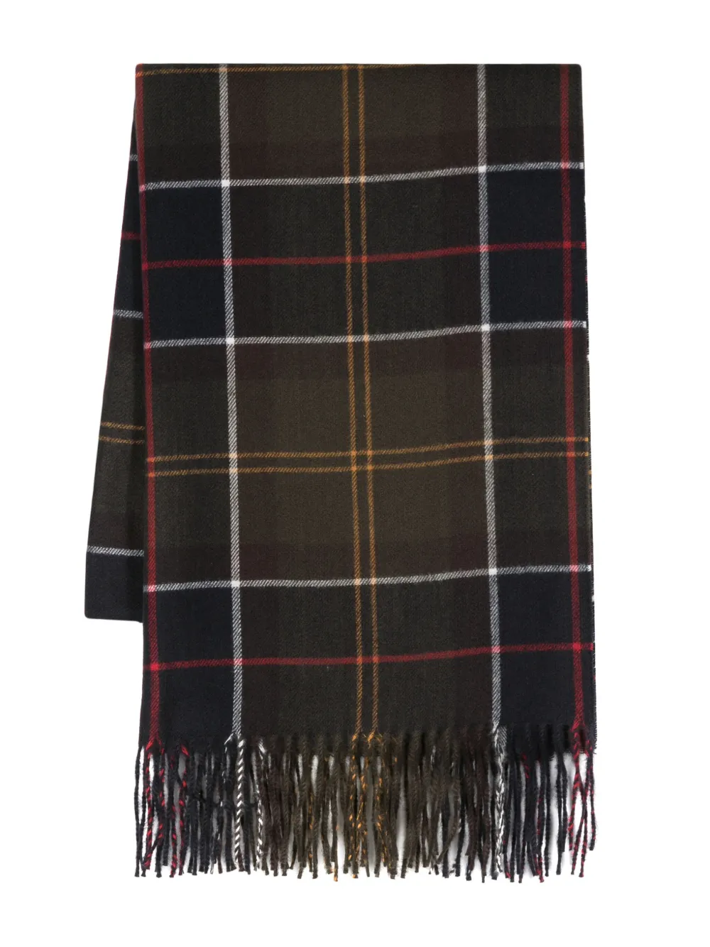

Клетчатый шарф с бахромой Barbour, зеленый