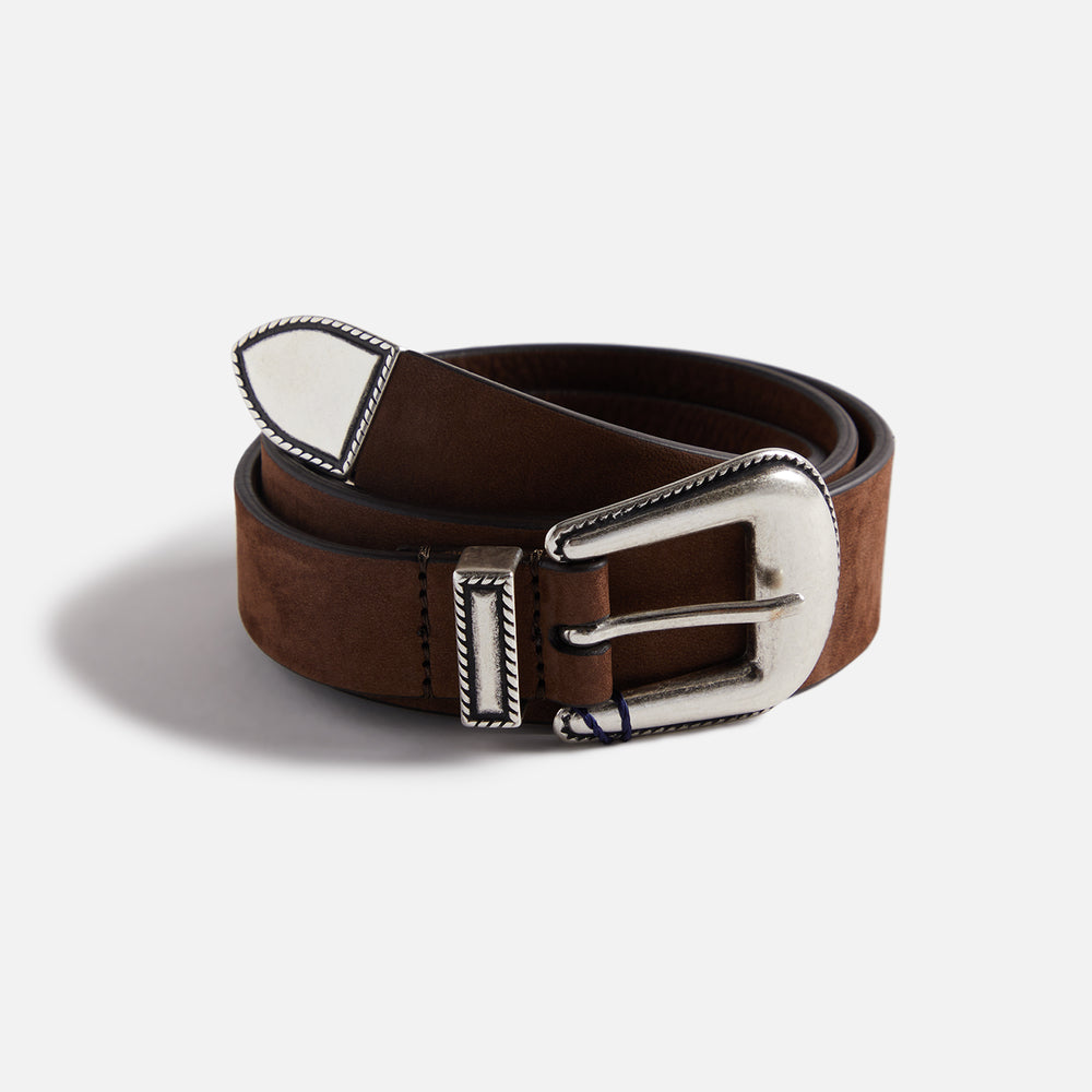 

Ремень Anderson's Narrowing Detail Western Nubuck Leather Belt, коричневый