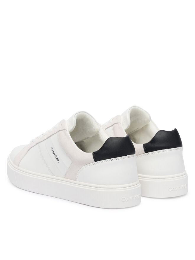 Кроссовки Classic Cupsole Laceup Tape Lth YM0YM01430 Calvin Klein, белый — фото 3