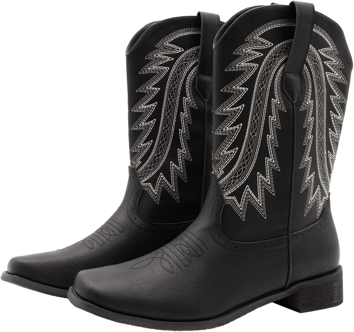 

Мужские черные ковбойские ботинки Searchers SC200917BKM с квадратным носком и вышивкой в западном стиле, размер средний, 8/9