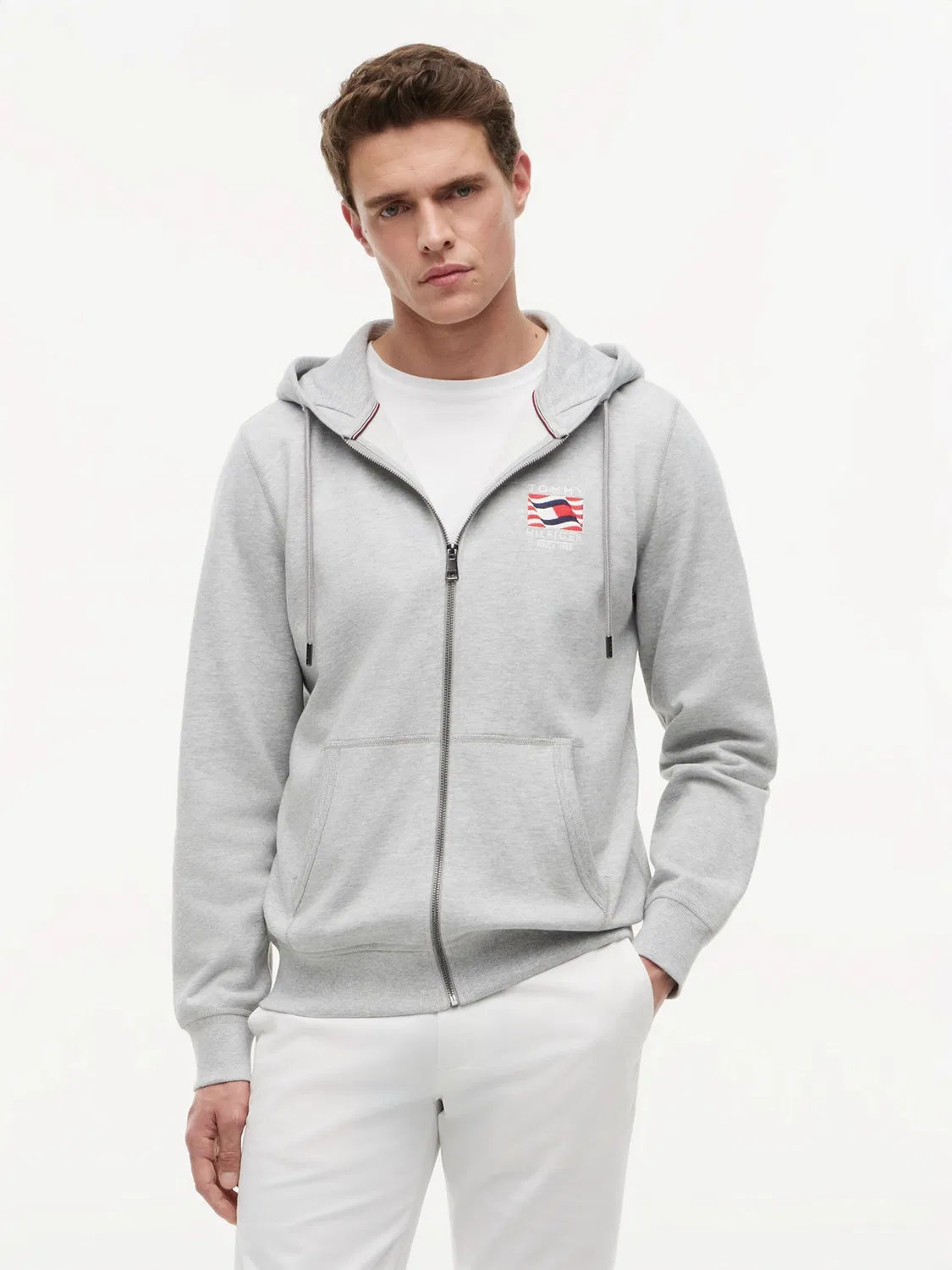 Толстовка на молнии Tommy Hilfiger, Light Grey — фото 3