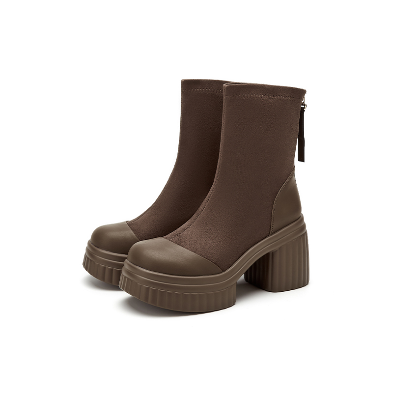 DAPHNE Черно-хаки женские зимние ботинки с подкладкой из флиса, цвет Khaki (Fleece-Lined) — фото 4