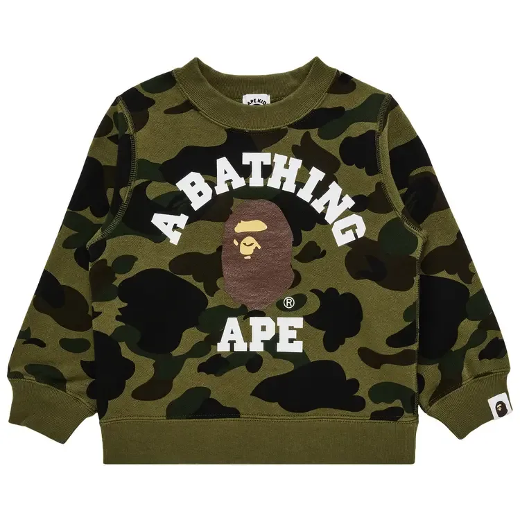 Свитшот BAPE 1St Camo College Crewneck 'Green'