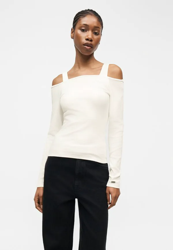 Футболка с длинными рукавами и открытыми плечами с логотипом Gap, New Off White — фото 4