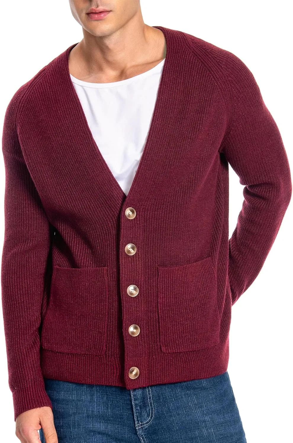 

Мужской кардиган Mettclasi с длинным рукавом и V-образным вырезом