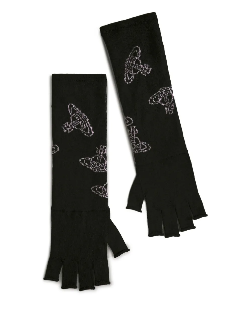 

Перчатки-митенки Orb Vivienne Westwood, черный