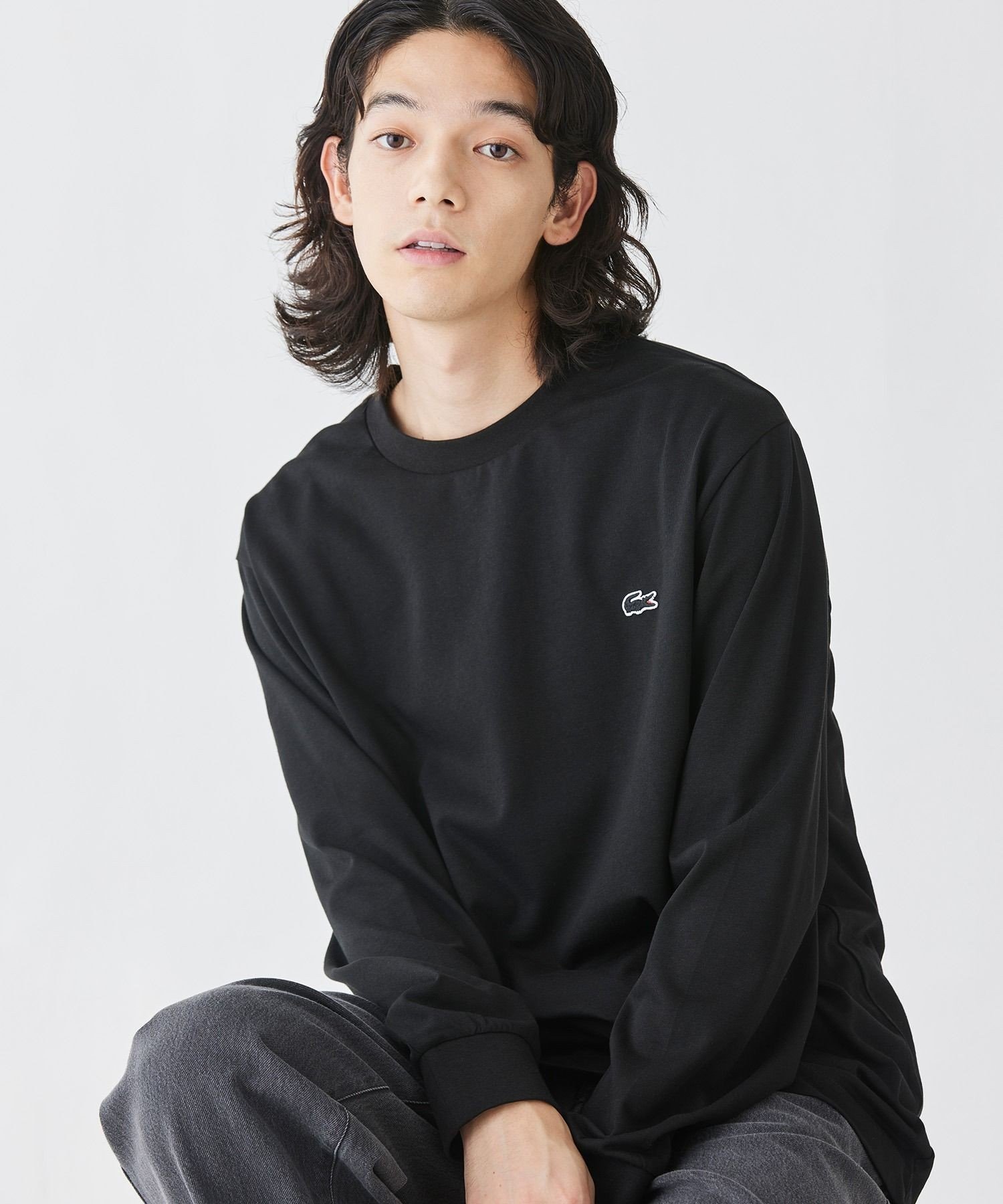 Базовая футболка с длинным рукавом / Футболка с длинным рукавом LACOSTE, Black