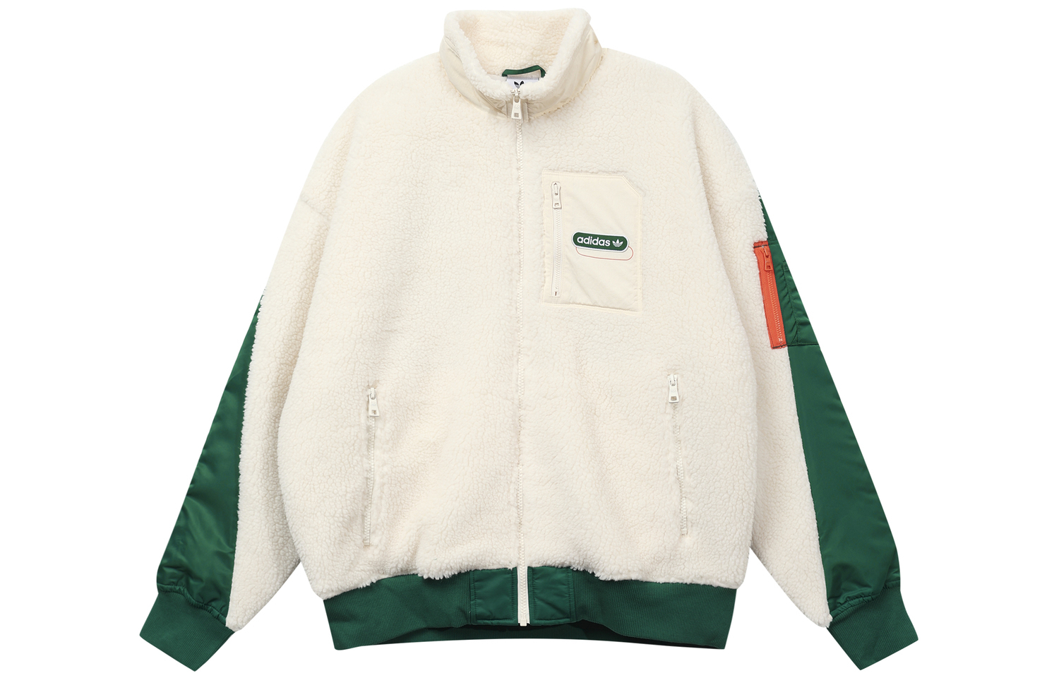 Adidas Originals Желто-белая мужская куртка шерп, Yellow White — фото 3