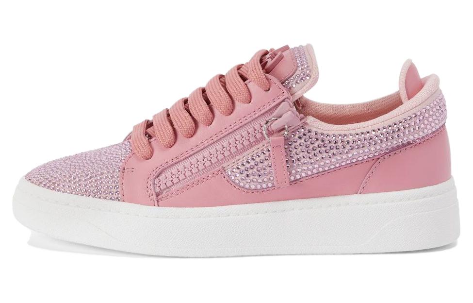 Женские кожаные кроссовки Gz94 с декором Giuseppe Zanotti, Pink