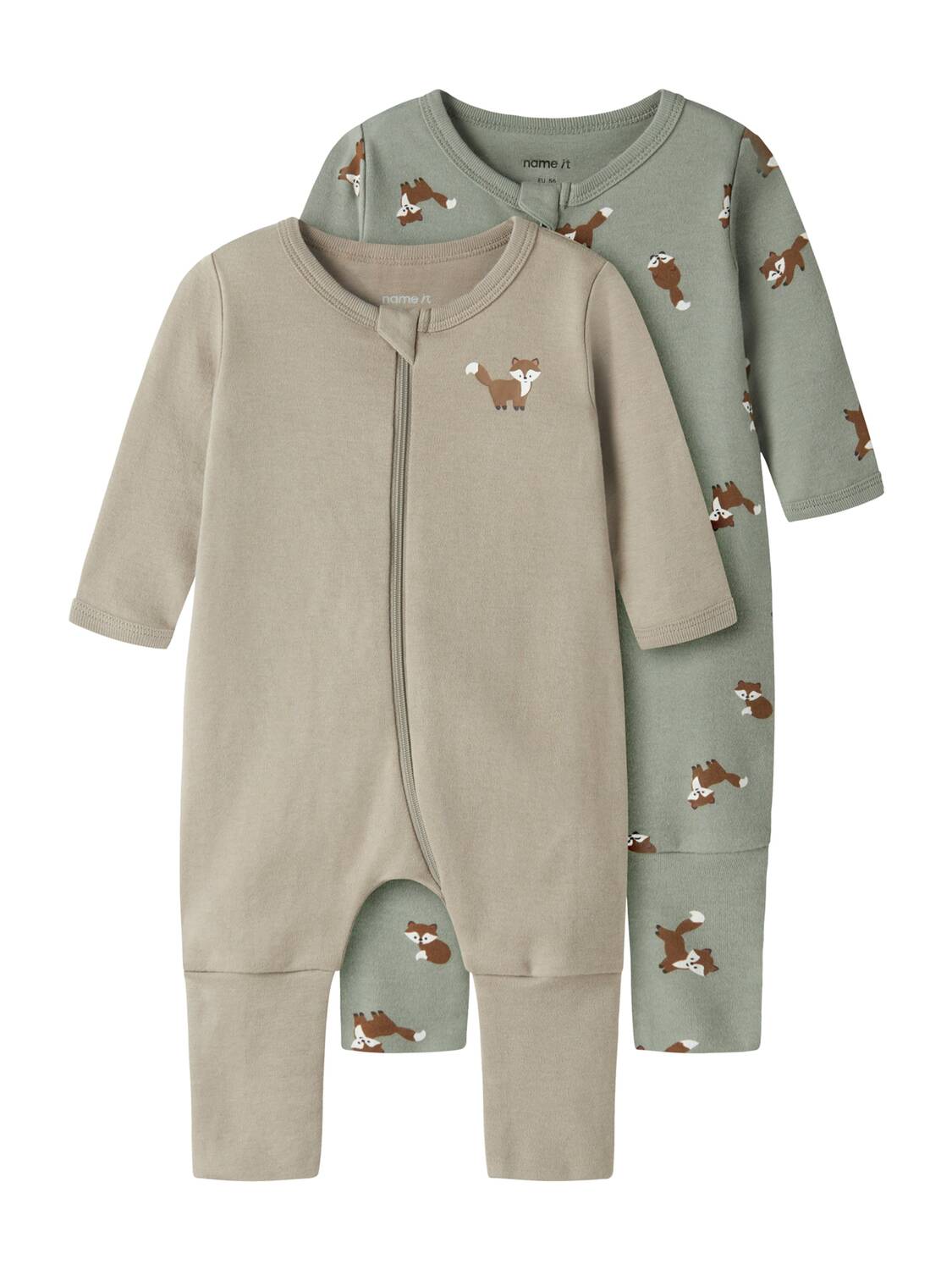 

NAME IT Пижама в сером и пастельно-зеленом цветах