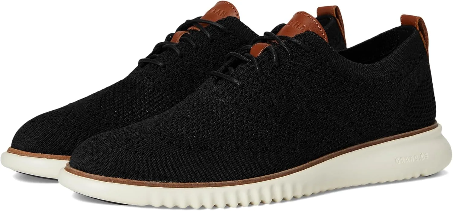 Мужские оксфорды Cole Haan Zerogrand Stitchlite, черный/слоновая кость — фото 2