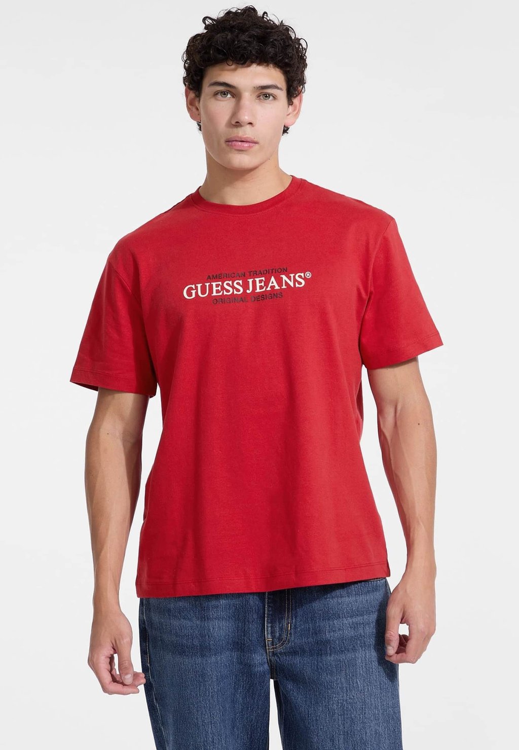

Футболка с принтом AMERICAN TEE Guess Jeans, красный