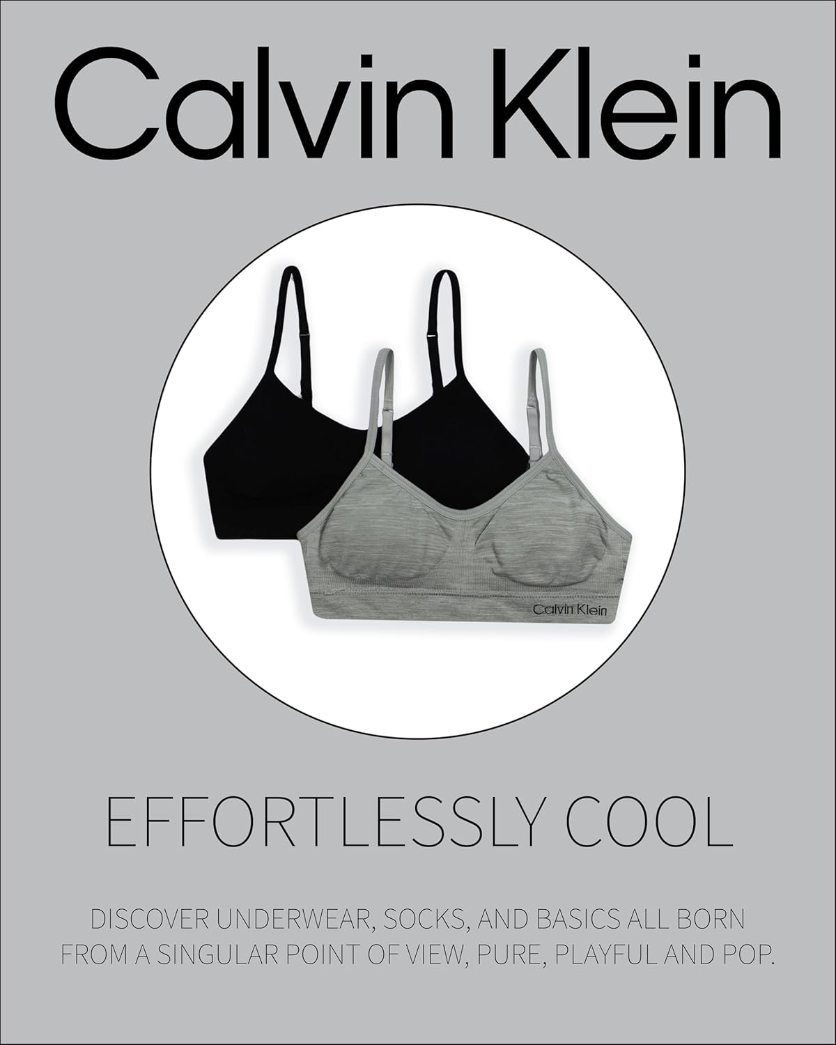 Набор из 2 бесшовных бюстгальтеров-бралеттов Calvin Klein Girls с оборками, Crypnk/Hg - 2 Pack — фото 3