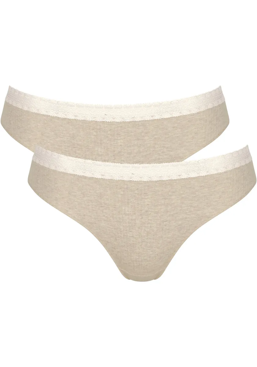 

Трусы sloggi "GO Ribbed R Tai C2P" (2 шт.), ребристая структура, цвет Grey Combination