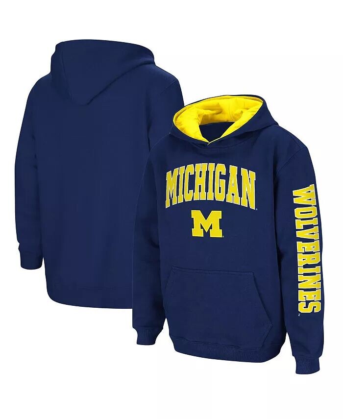 

Темно-синий пуловер с капюшоном Big Boys Michigan Wolverines 2-Hit Team Colosseum, синий