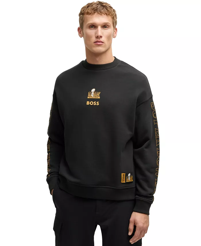 

Мужская толстовка NFL с золотистой вышивкой Hugo Boss, черный
