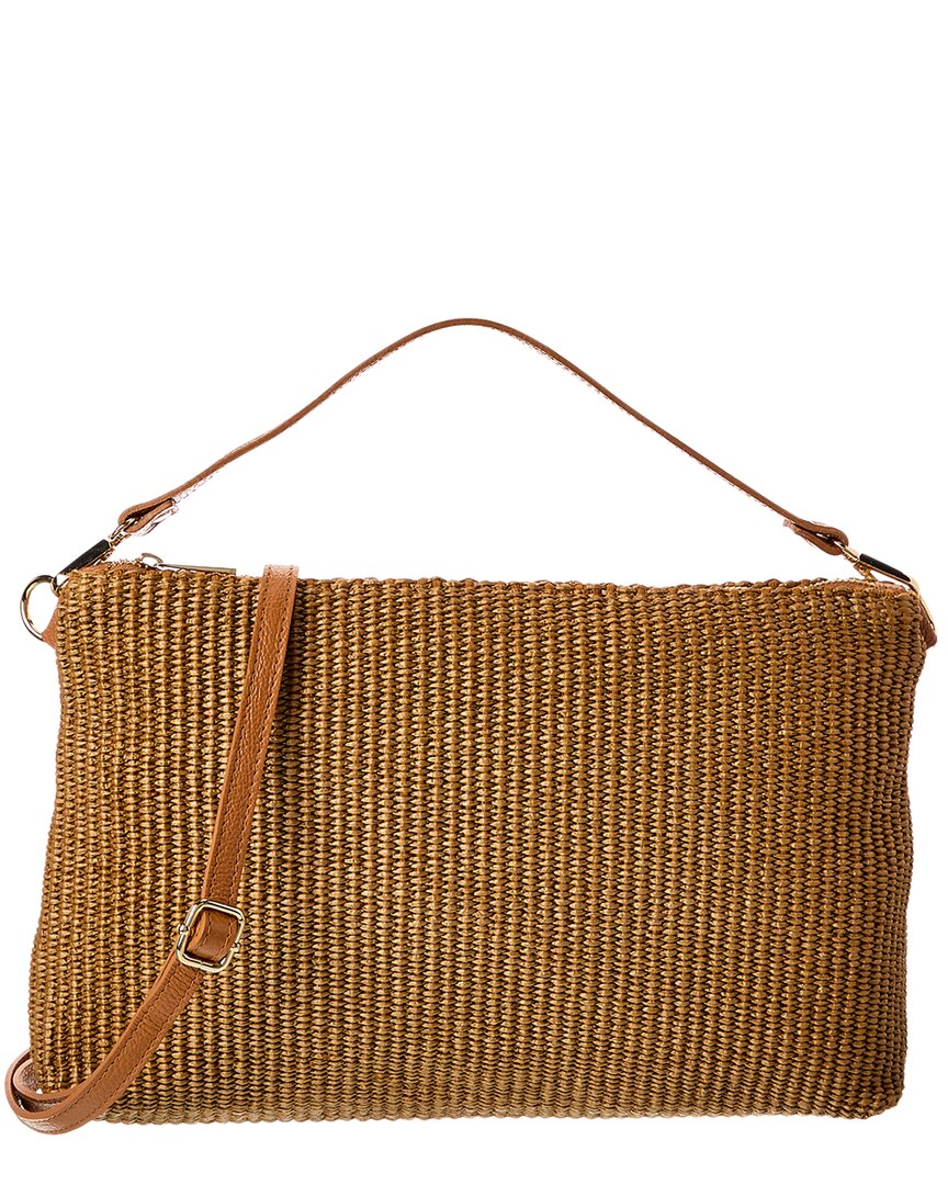 

Persaman New York Isolde Плечевая сумка из соломки и кожи, коричневый