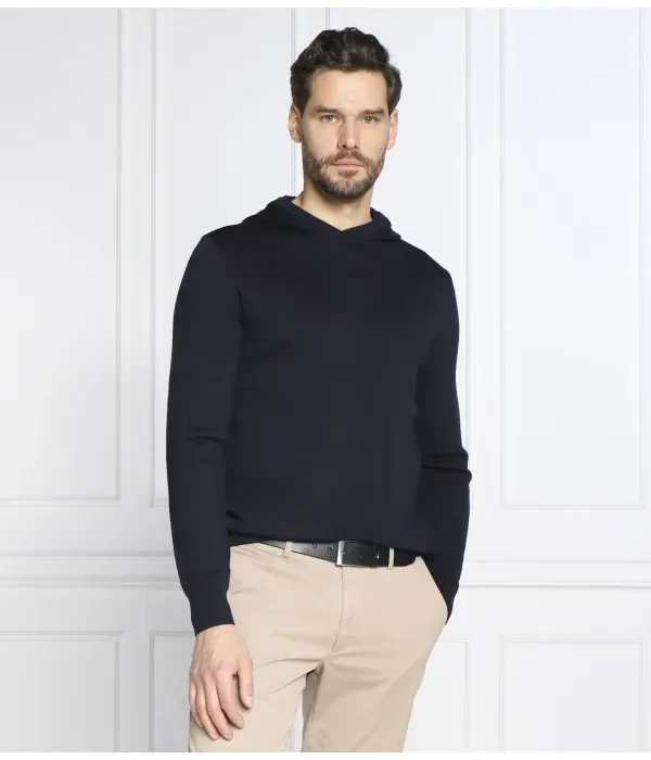 Шерстяной свитер regular fit Emporio Armani, темно-синий — фото 3