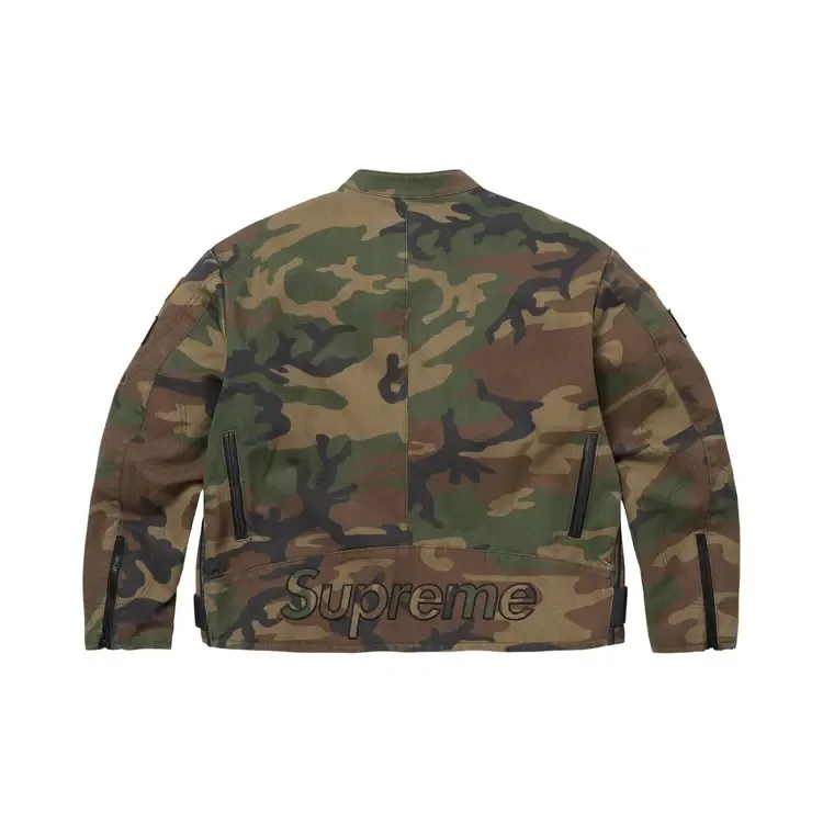 Куртка Supreme x Vanson Leathers Cordura 'Woodland Camo', зеленый — фото 2