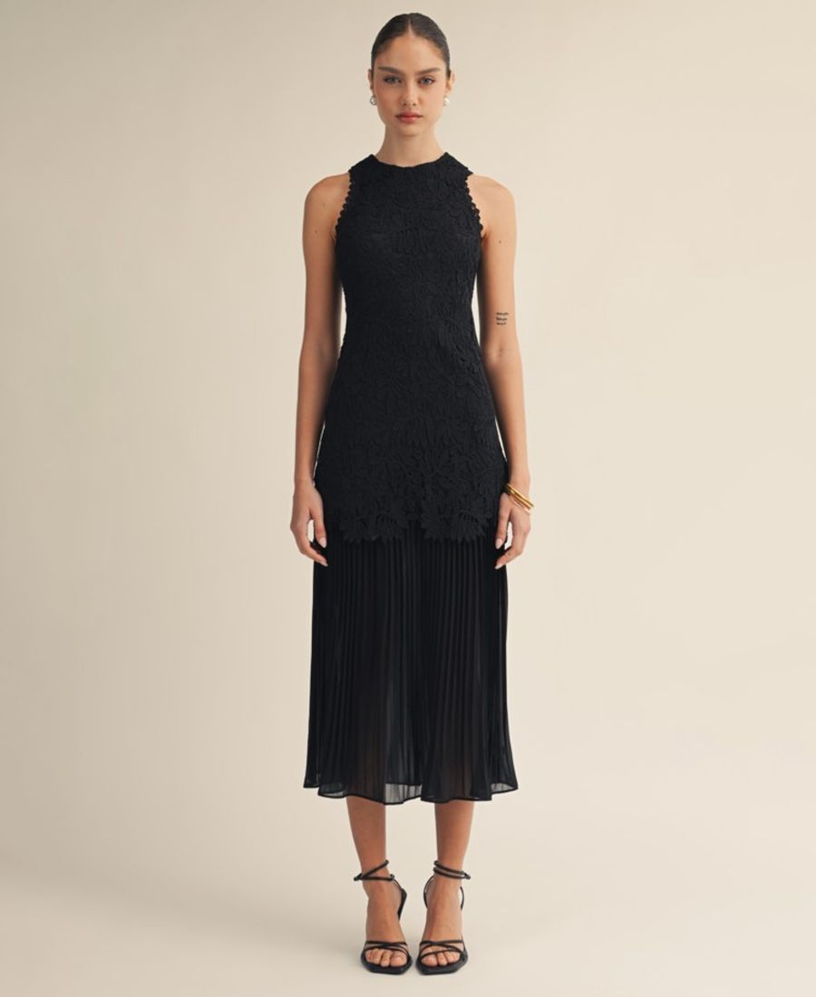 

Женское миди-платье Seraphine с круглым вырезом и без рукавов AROSE STUDIO, INC, Black