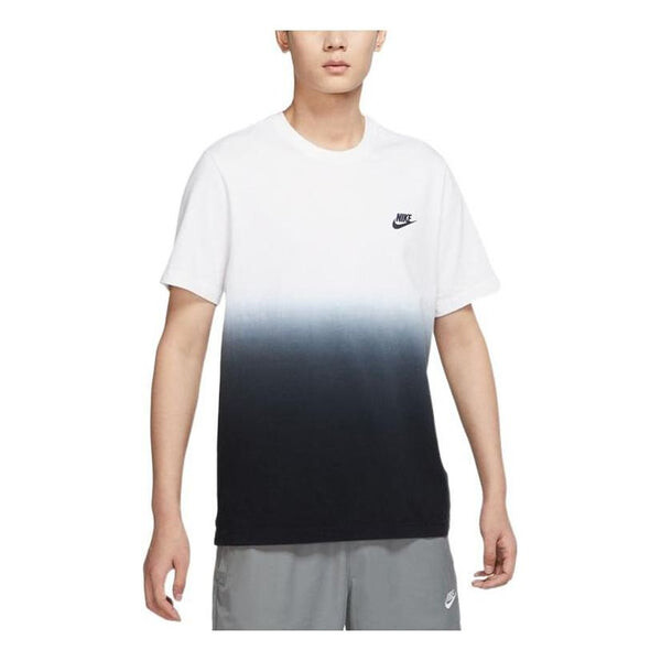

Футболка Men's Nike Logo Printing Gradient Casual Sports Round Neck Short Sleeve White T-Shirt, белый