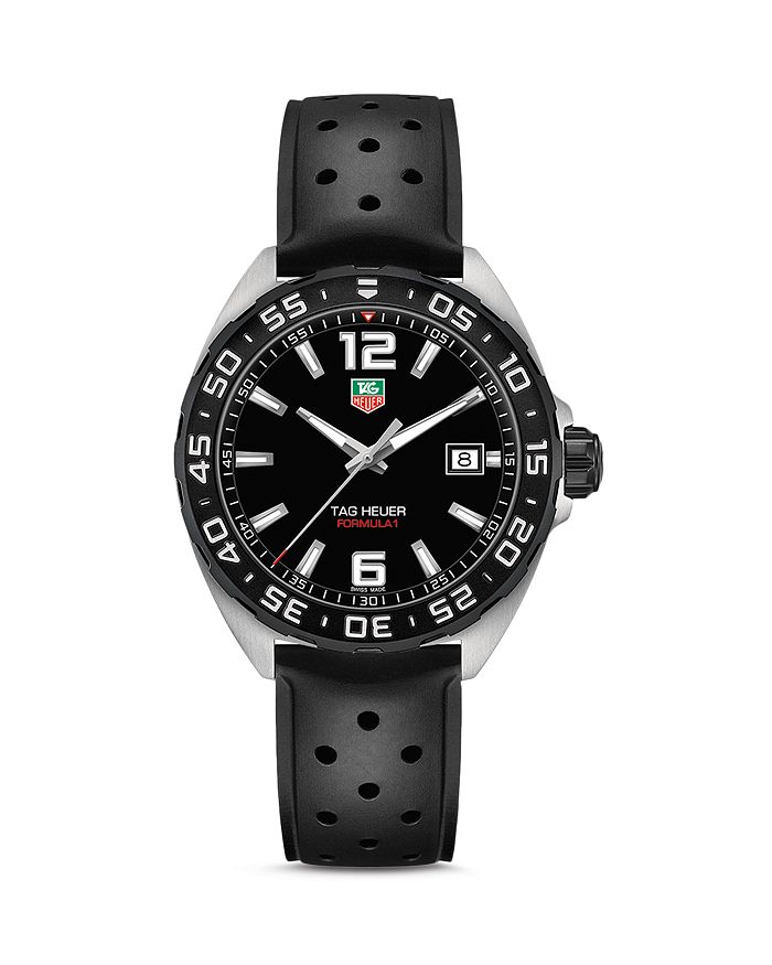 

Мужские кварцевые часы TAG Heuer Formula 1, черные резиновые, 41 мм, черный